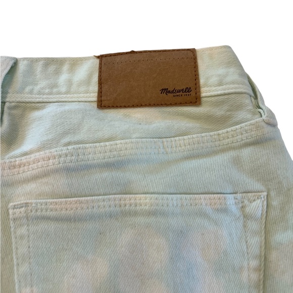 Madewell women’s shorts size 24 tie dye denim light green white raw edge cuff - Picture 3 of 14